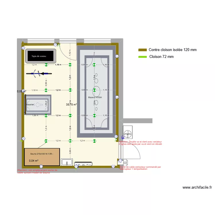 Doussard sport elec. Plan de 3  et 39 m²