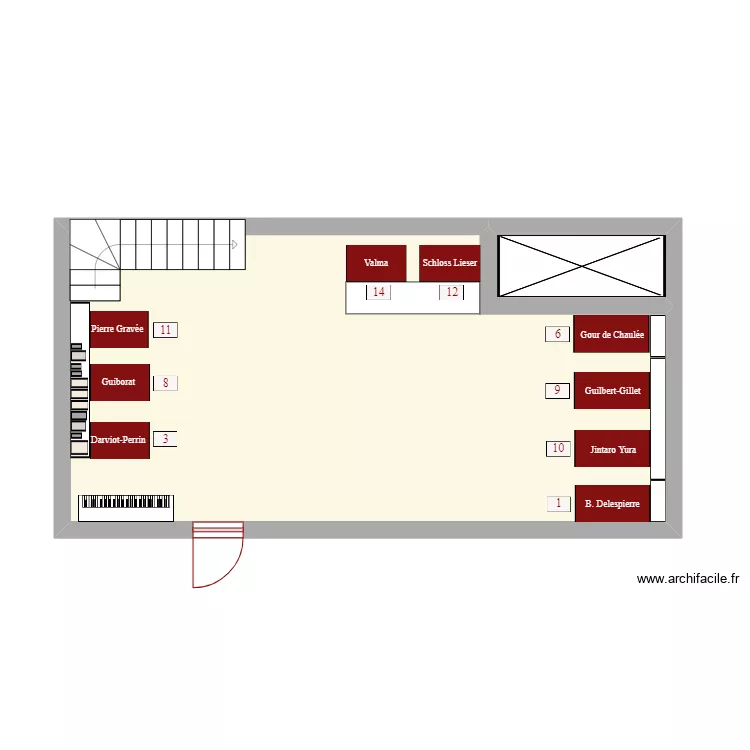 Salon . Plan de 