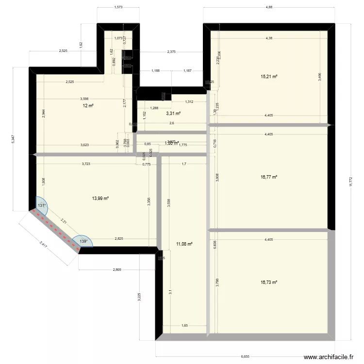 Plan Nath & Jac V3. Plan de 8  et 91 m²