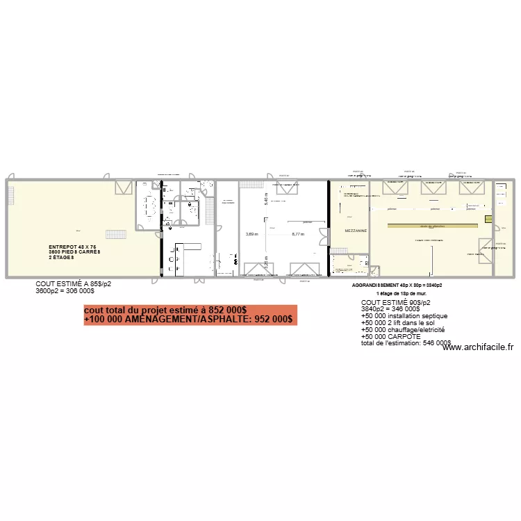 Recyc.Pellerin 2.0.0.CC. Plan de 9  et 1035 m²