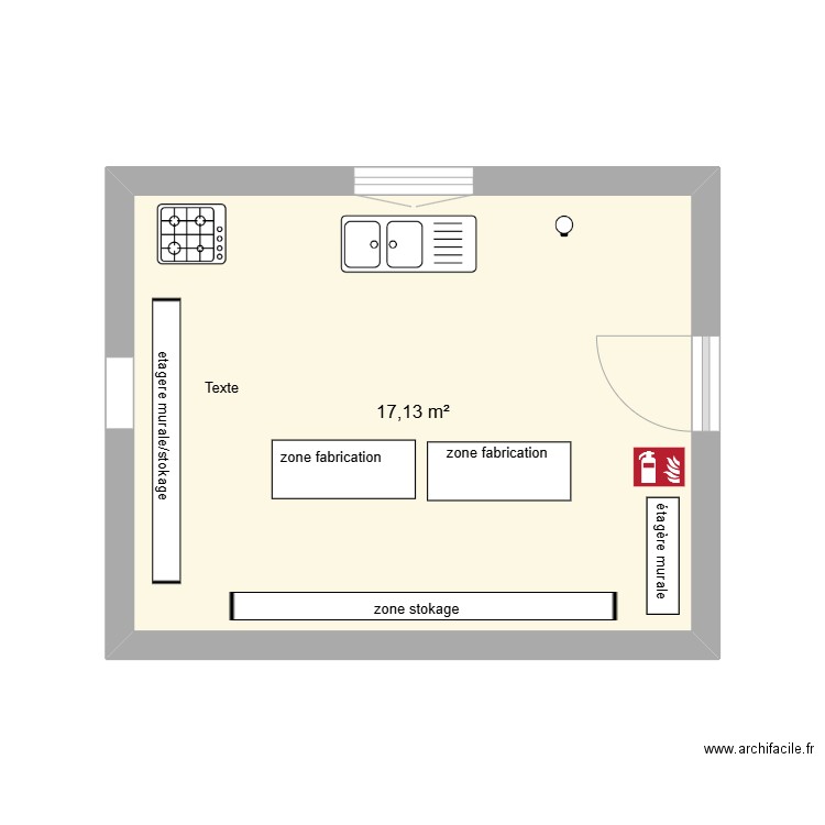 plan locale atounature. Plan de 1 pièce et 17 m2