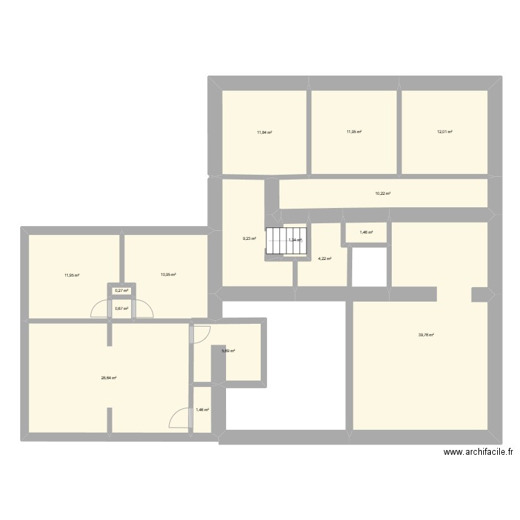Challex. Plan de 16 pièces et 162 m2
