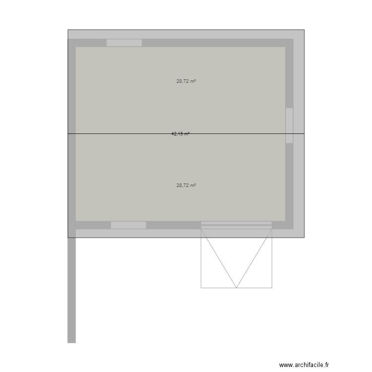 projet solaire. Plan de 1 pièce et 42 m2