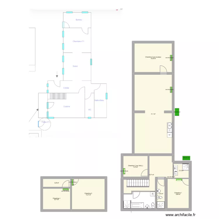 MASSELIN. Plan de 10  et 117 m²