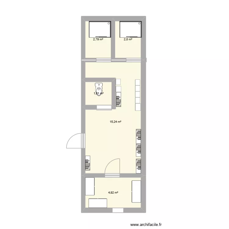 Plan du Bungalow 30m2. Plan de 5 et 28 m² Plan du Bungalow 30m2. Plan de 5 et 28 m²