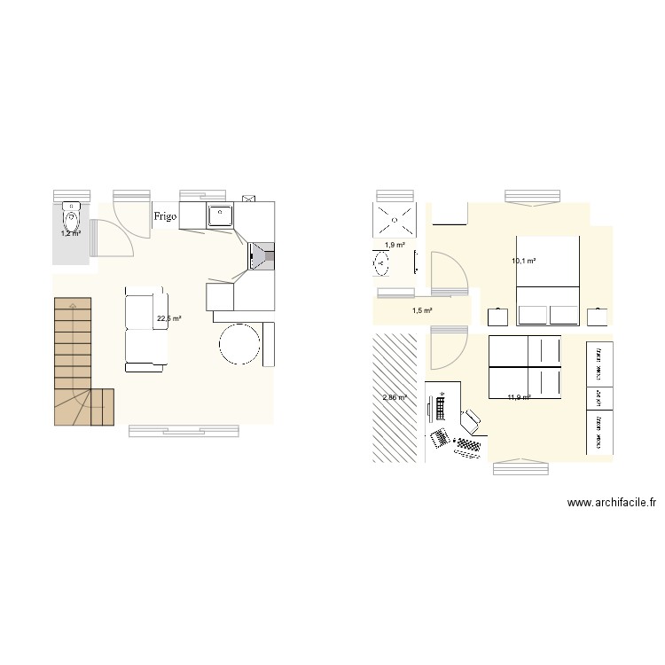 Maison Six-Fours. Plan de 7 pièces et 52 m2