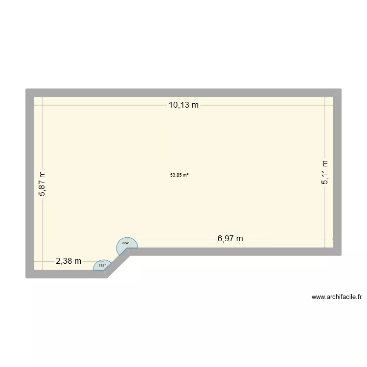 Cinés infirmerie. Plan de 1 Pièce et 54 m² Cinés infirmerie. Plan de 1 Pièce et 54 m²