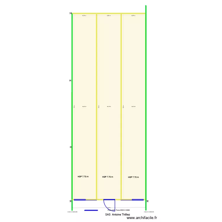 SAS Antoine Thilliez. Plan de 3  et 421 m²