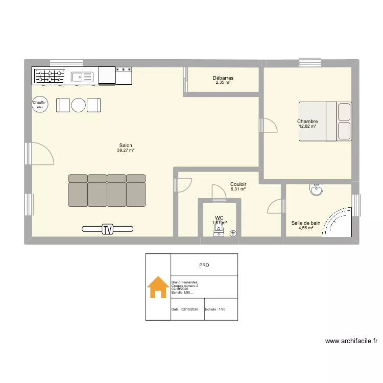 projet 2. Plan de 6 Pièces et 67 m² projet 2. Plan de 6 Pièces et 67 m²