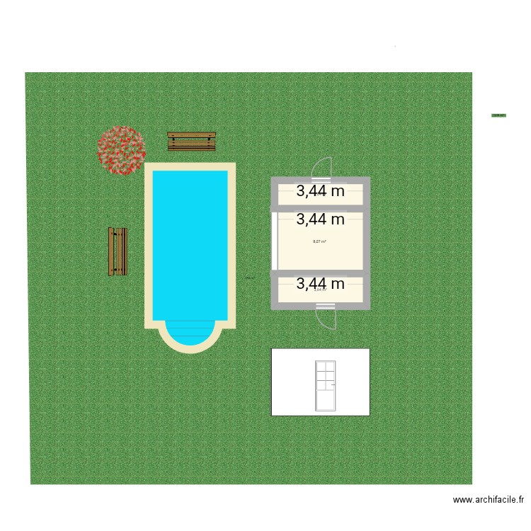 Plan1. Plan de 3 pièces et 15 m2