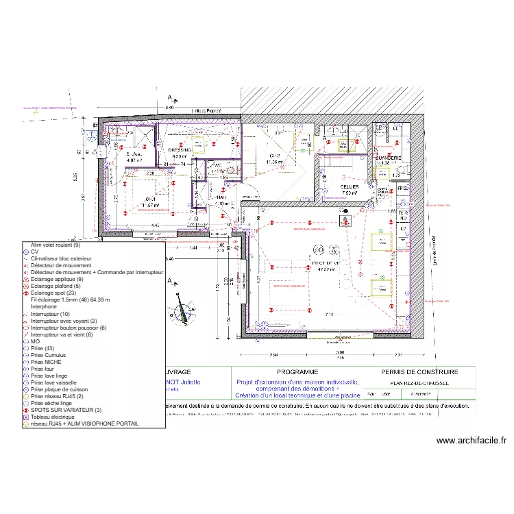Plan &eacute;lectrique Weber Garinot. Plan de 
