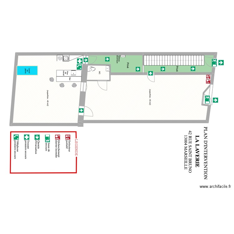 La Laverie sécurité officielle format portrait. Plan de 4 pièces et 114 m2