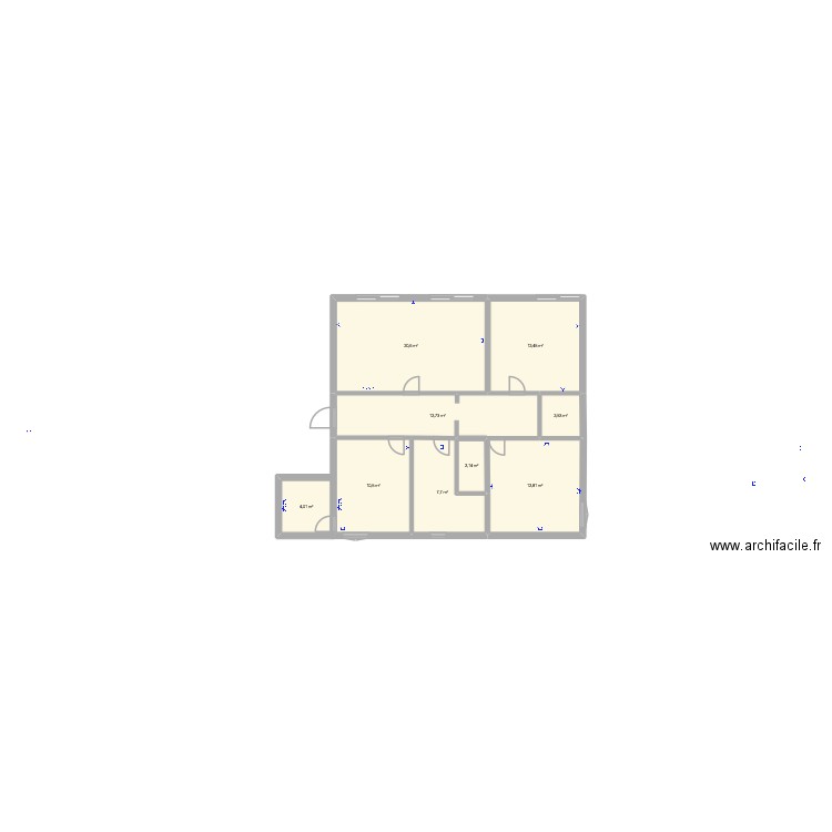 chantier melec aoparte 01. Plan de 9 pièces et 85 m2