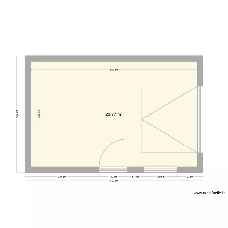 Garage Houssière 225. Plan de 1 et 23 m² Garage Houssière 225. Plan de 1 et 23 m²