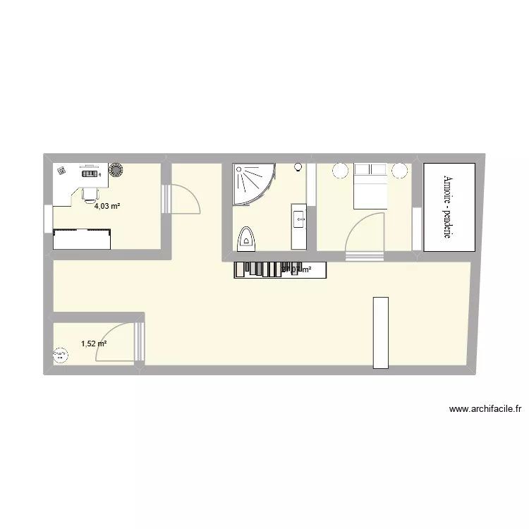 maison a construir. Plan de 3  et 33 m²