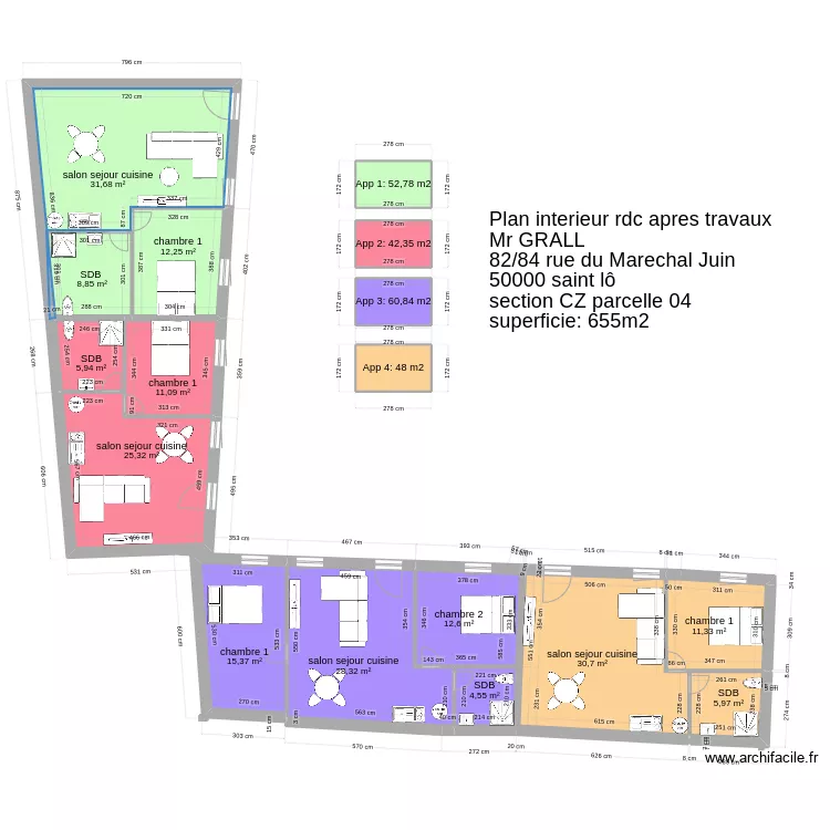 plan rdc apres travaux. Plan de 