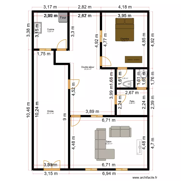 appartement. Plan de 8 Pièces et 127 m²