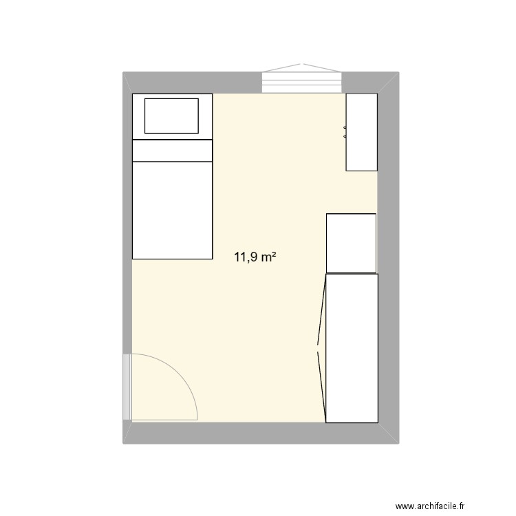 10/4. Plan de 1 pièce et 12 m2