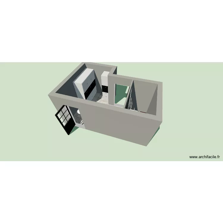 cellier. Plan de 2 Pièces et 13 m²