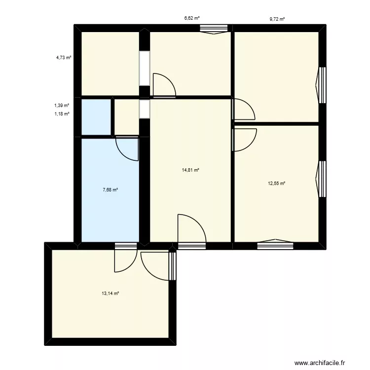 Plan. Plan de 9 Pièces et 72 m²