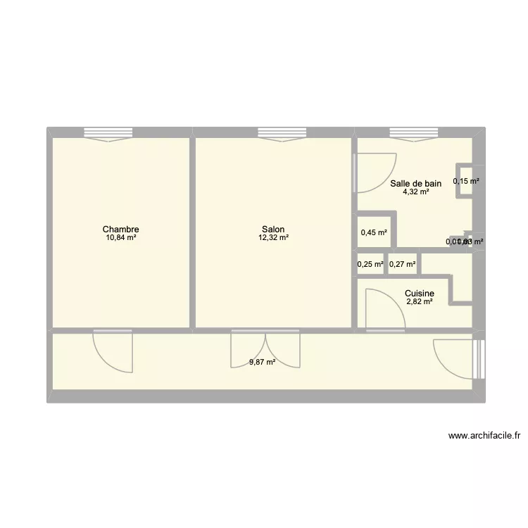 appartement redha paris 12. Plan de 11  et 41 m²