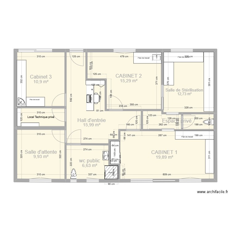 CABINET DR THOMAS V3. Plan de 9 pièces et 100 m2
