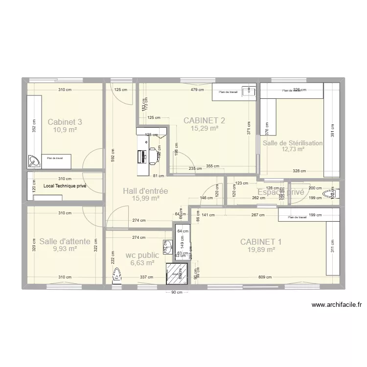 CABINET DR THOMAS V3. Plan de 