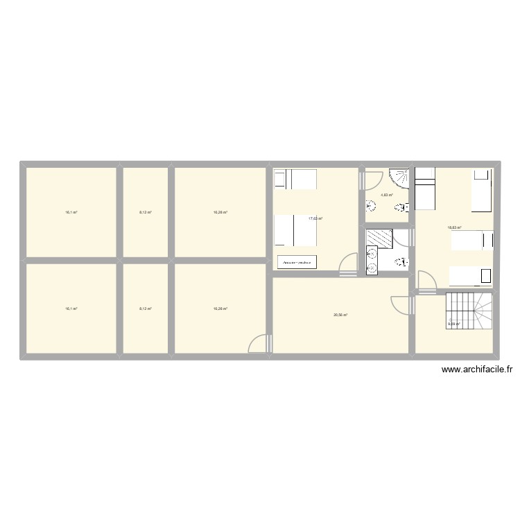 1er &eacute;tage Freyssinet 28/01/2026. Plan de 0 pièce et 0 m2