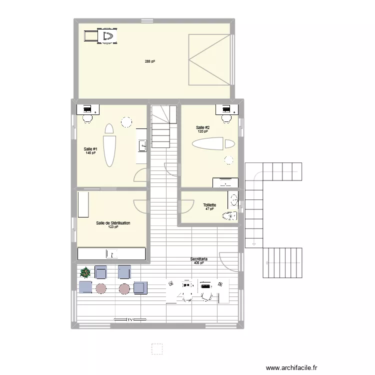 CHDM2. Plan de 6  et 105 m²