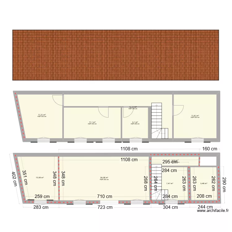 Surelevation . Plan de 