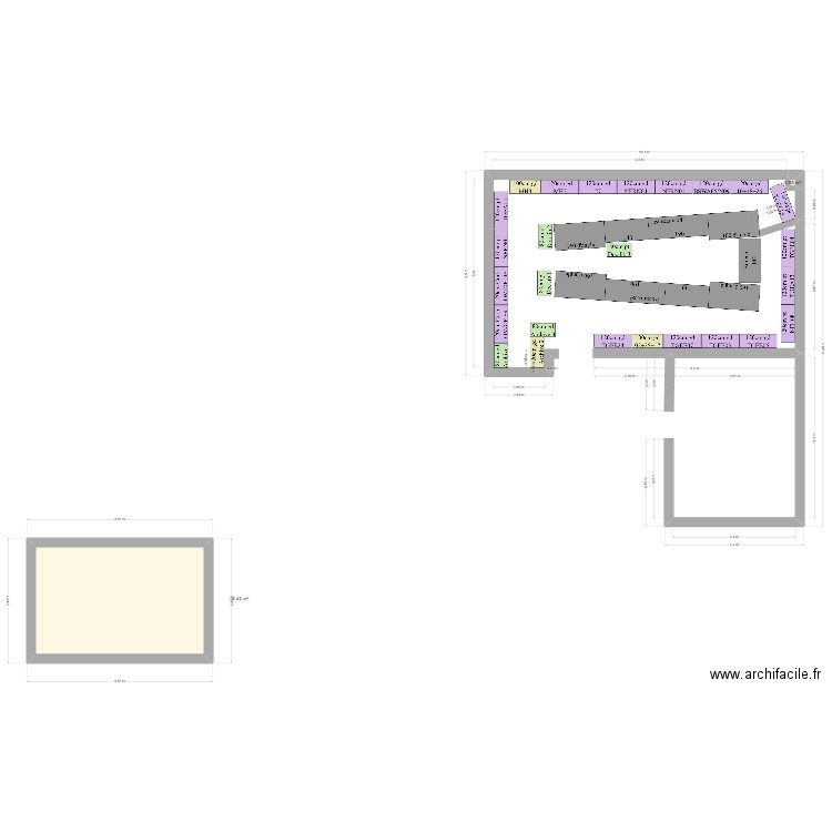 Bureau Laura. Plan de 2 pièces et 18 m2