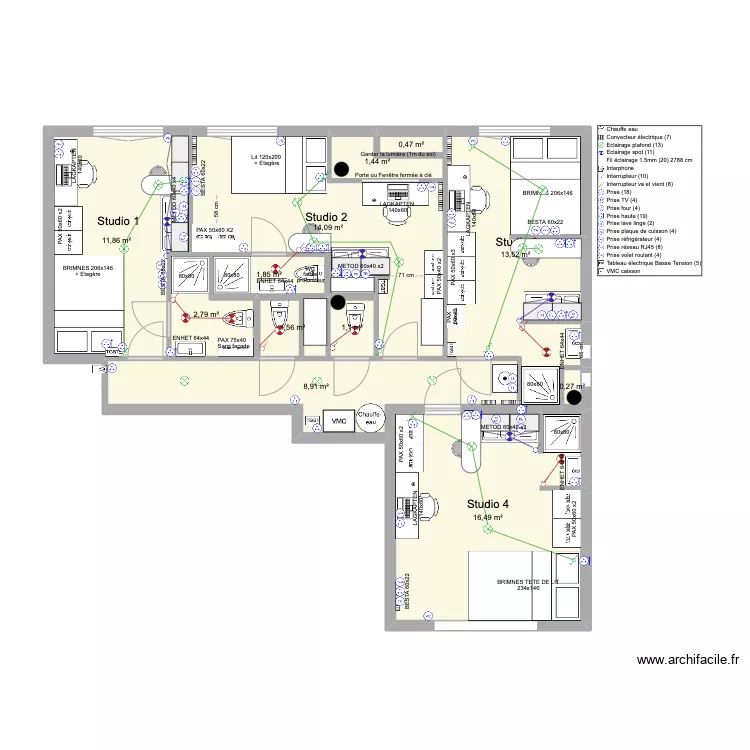 AL RICHELIEU 4WC VF4. Plan de 