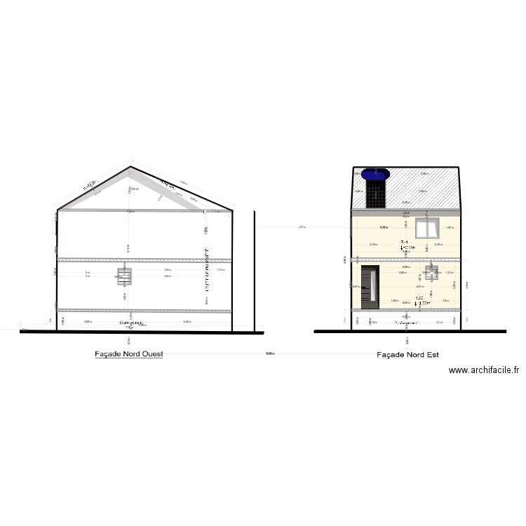 Plan Façade L. Plan de 0 pièce et 0 m2