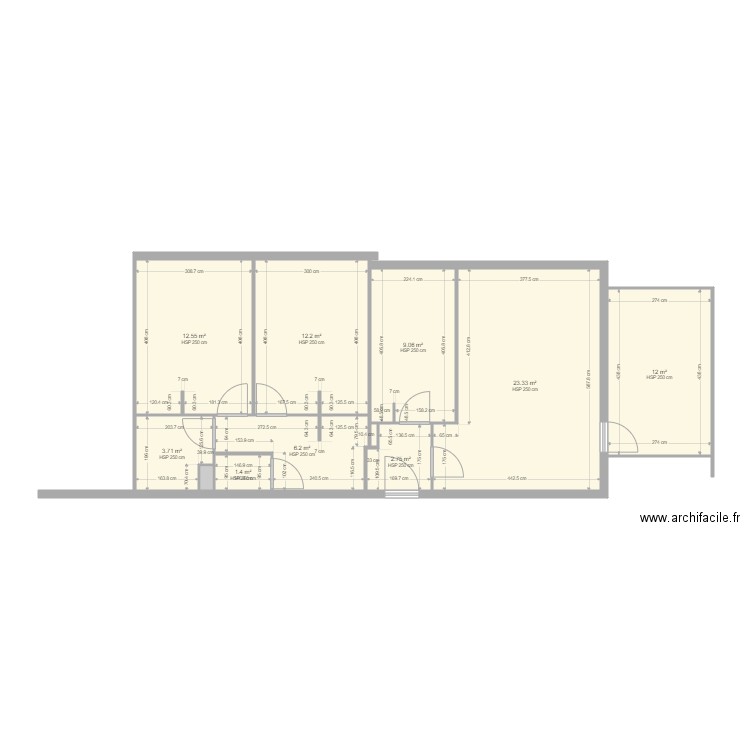 FONCIA EV A33. Plan de 11 pièces et 84 m2