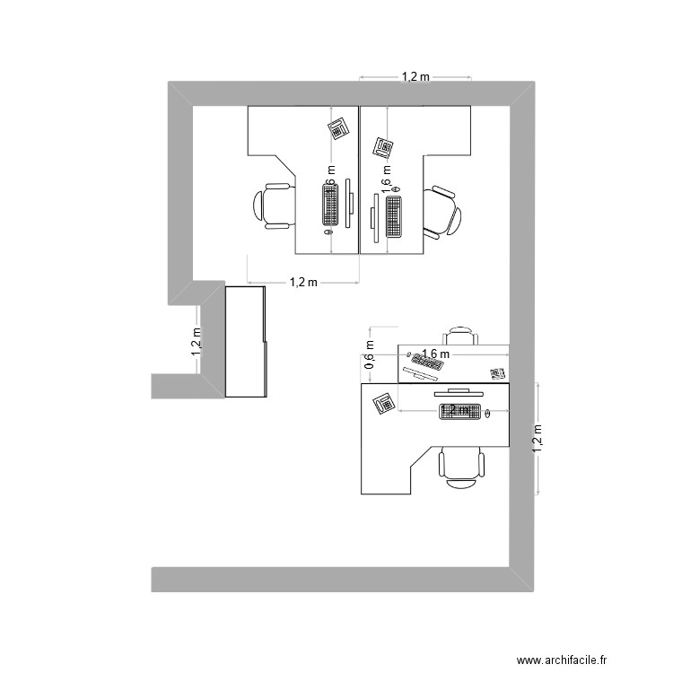 bureau 2. Plan de 0 pièce et 0 m2