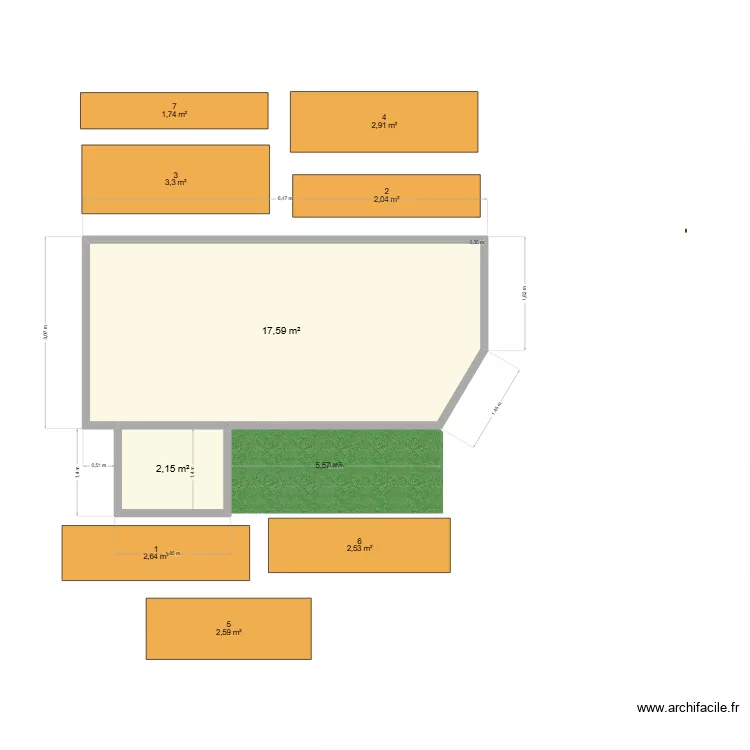 terrasse piscine. Plan de 