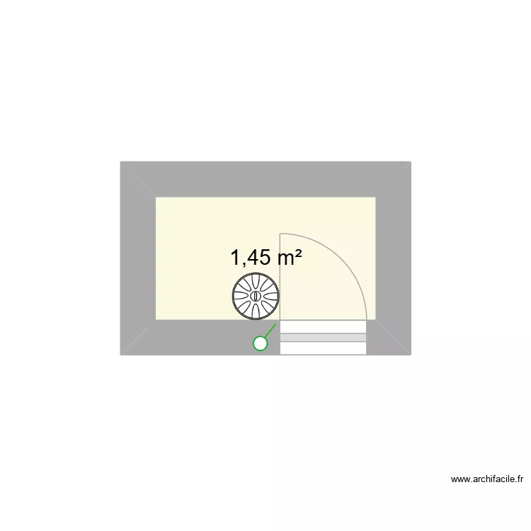 BUANDERIE. Plan de 1 pièce et 1 m²