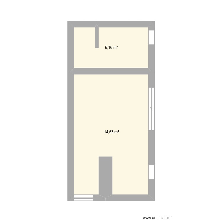 Melodie. Plan de 2 pièces et 20 m2