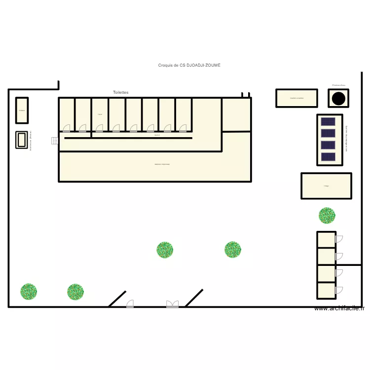 Vue en plan DJOADJI-ZOUME. Plan de 