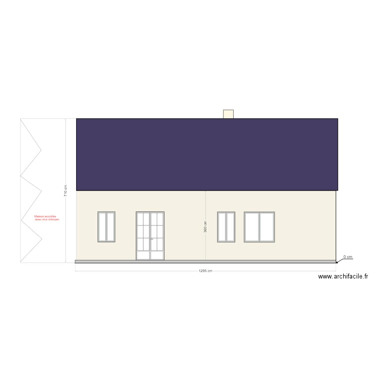 Facade OUEST etat actuel 01. Plan de 0 pièce et 0 m2