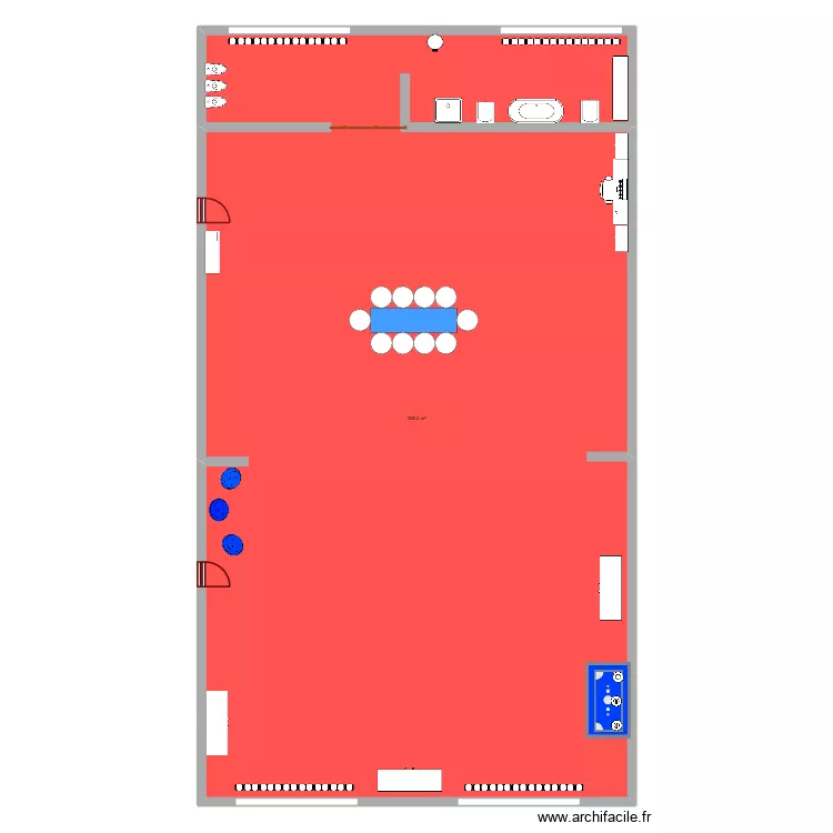 dine. Plan de 1  et 338 m²