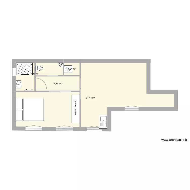 sofia. Plan de 4  et 40 m²