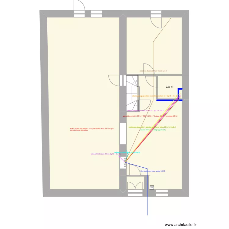 AUTRUCHE autres alimentations RDC V1 sans salon/SAM. Plan de 4 Pièces et 115 m² AUTRUCHE autres alimentations RDC V1 sans salon/SAM. Plan de 4 Pièces et 115 m²