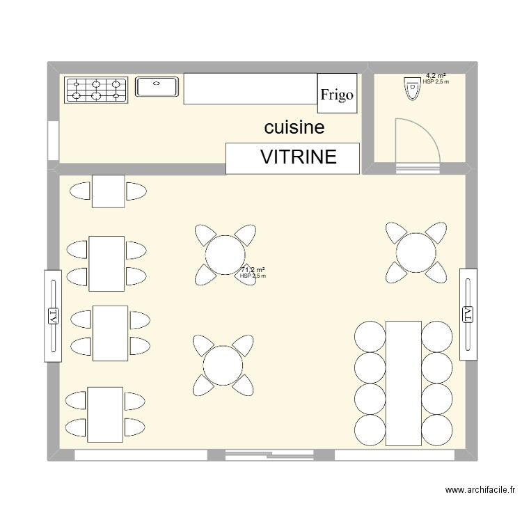 MELISSA. Plan de 2 pièces et 75 m2
