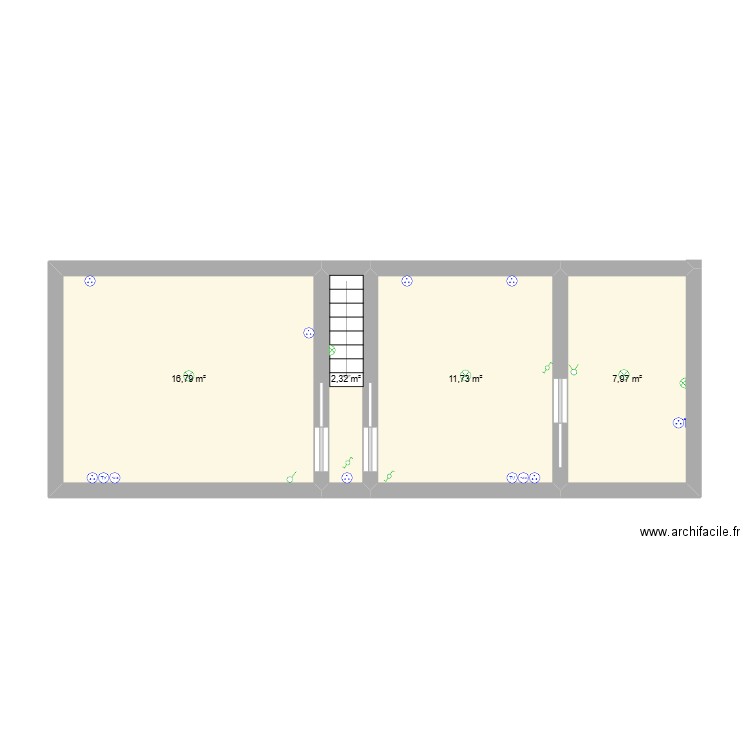 hembert etage. Plan de 4 pièces et 39 m2