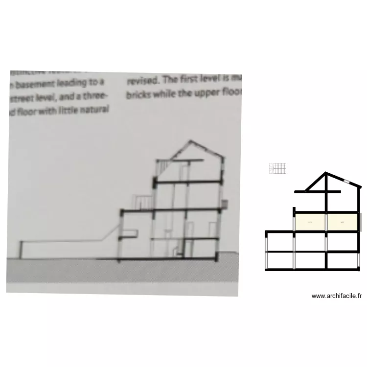 coupe facade. Plan de 12 et 34 m² coupe facade. Plan de 12 et 34 m²