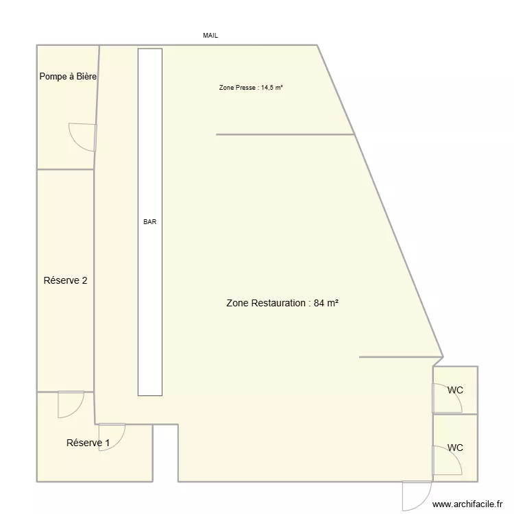 Bistrot M&eacute;ridien. Plan de 