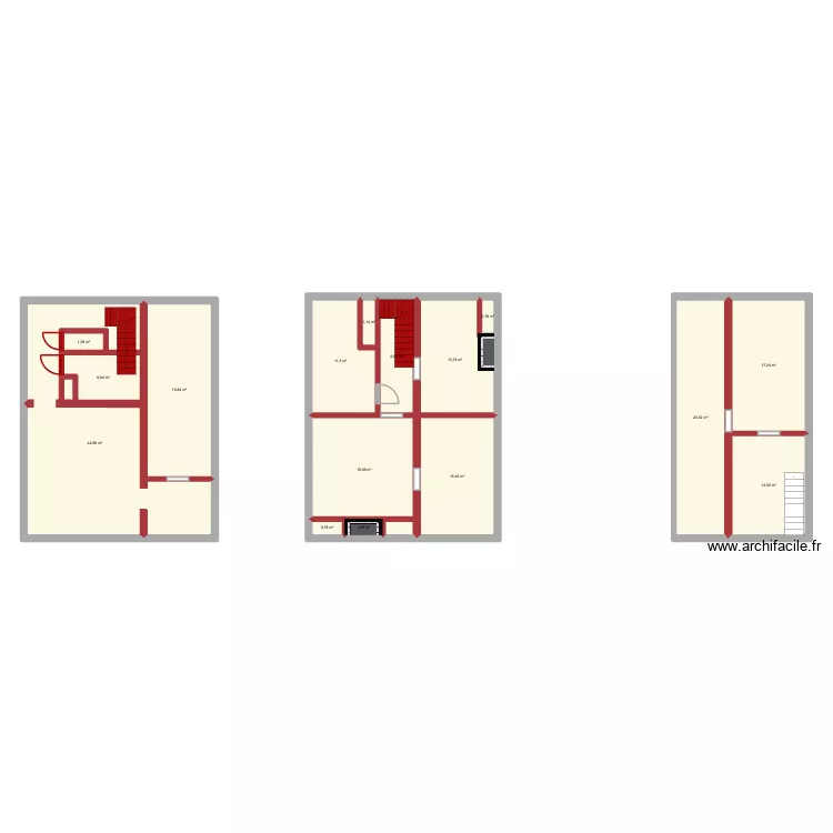 Maison &agrave; diviser Launca. Plan de 16  et 191 m²
