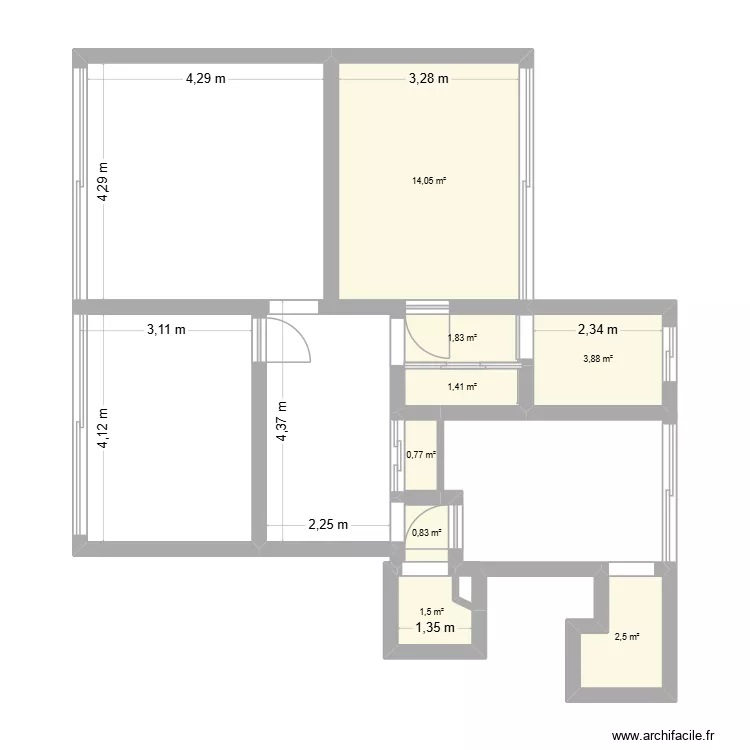 Vaucresson2. Plan de 8 Pièces et 27 m²