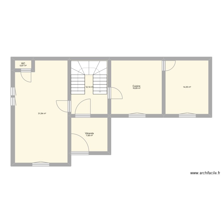 RDC Maison SALV MPI. Plan de 6 pièces et 84 m2